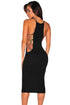 Sexy Black Hardware Cut Out Sides Dress